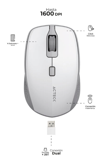 Mouse Acteck Trip Mi670 Inalambrico 2.4Ghz Optimize