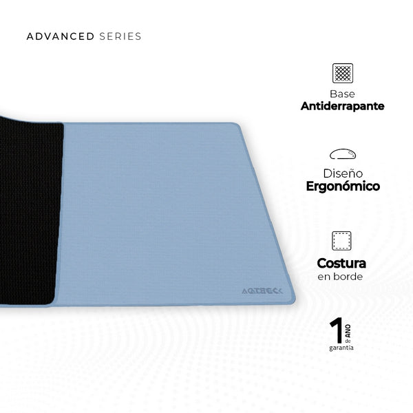 Mouse Pad Xl Acteck Vibe Flow Max Mt480 / Antideslizante / Ergonomico / 90X40Cm /  Azul Claro / Ac-934480