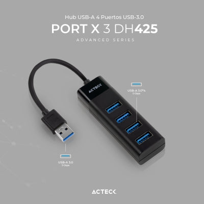 Hub Usb Acteck Dh425 Adaptador 3.0 Port X