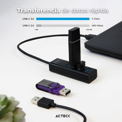 Hub Usb Acteck Dh425 Adaptador 3.0 Port X