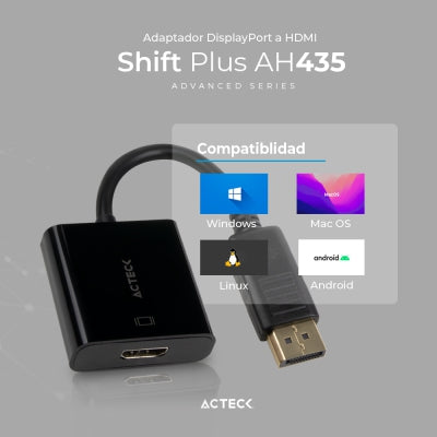 Adaptador Hdmi Displayport Acteck Ah435 Shift Plus