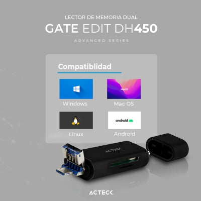 Lector Usb A/ C/ Microusb Acteck Dh450 A/Usb C/Microusb Gate Edit