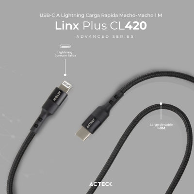 Cable Usb A Lightning Acteck Cl420 Linx Plus