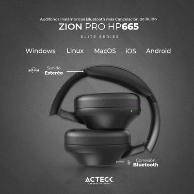 Aud fonos Acteck Hp665 Inal mbricos Bluetooth Over Ear Zyon Pro