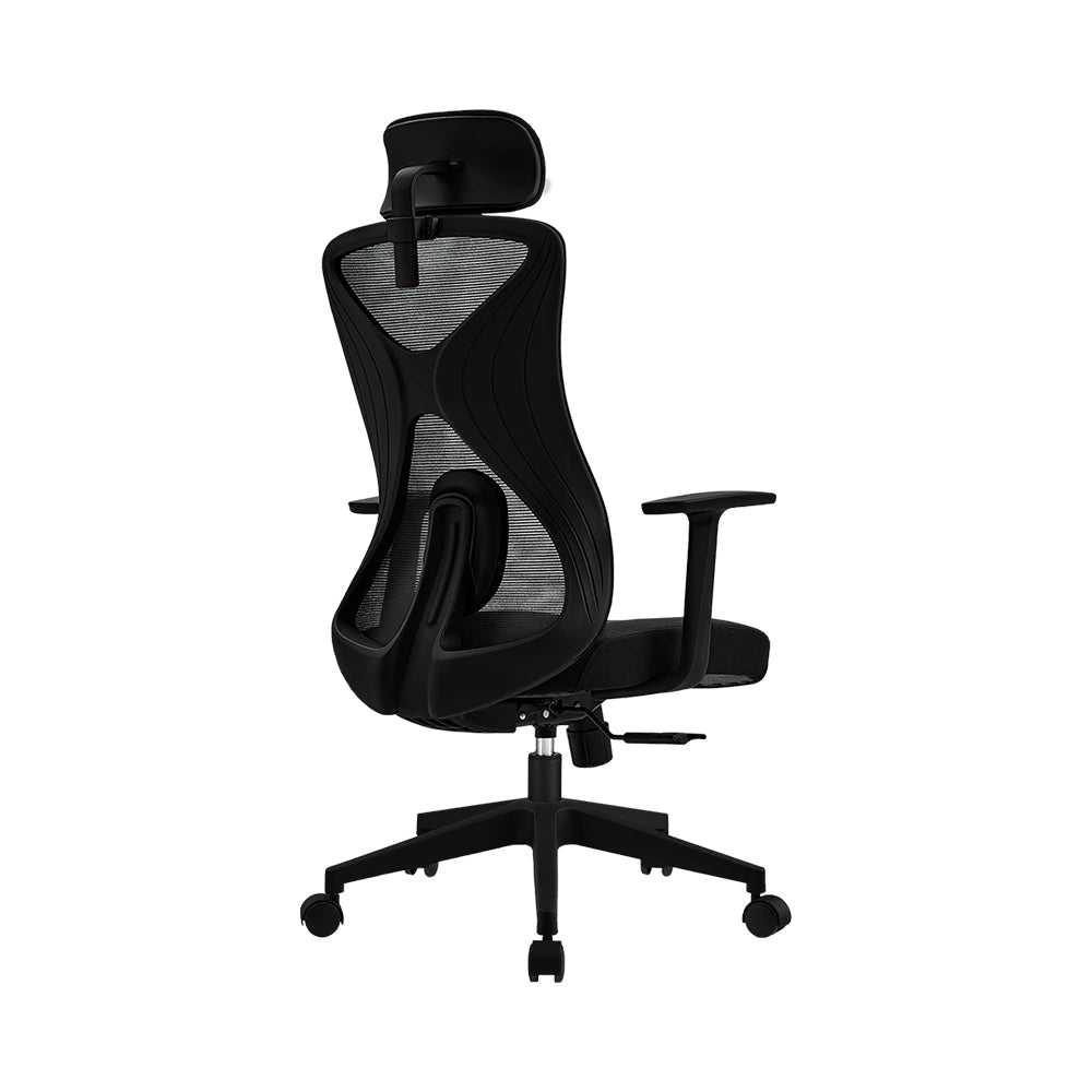 Silla Acteck Floe Pro Ec737 Elite Series De Oficina Ergonómica Ajuste Lumbar Reposa Brazos Fijo Color Negro. Ac-937238