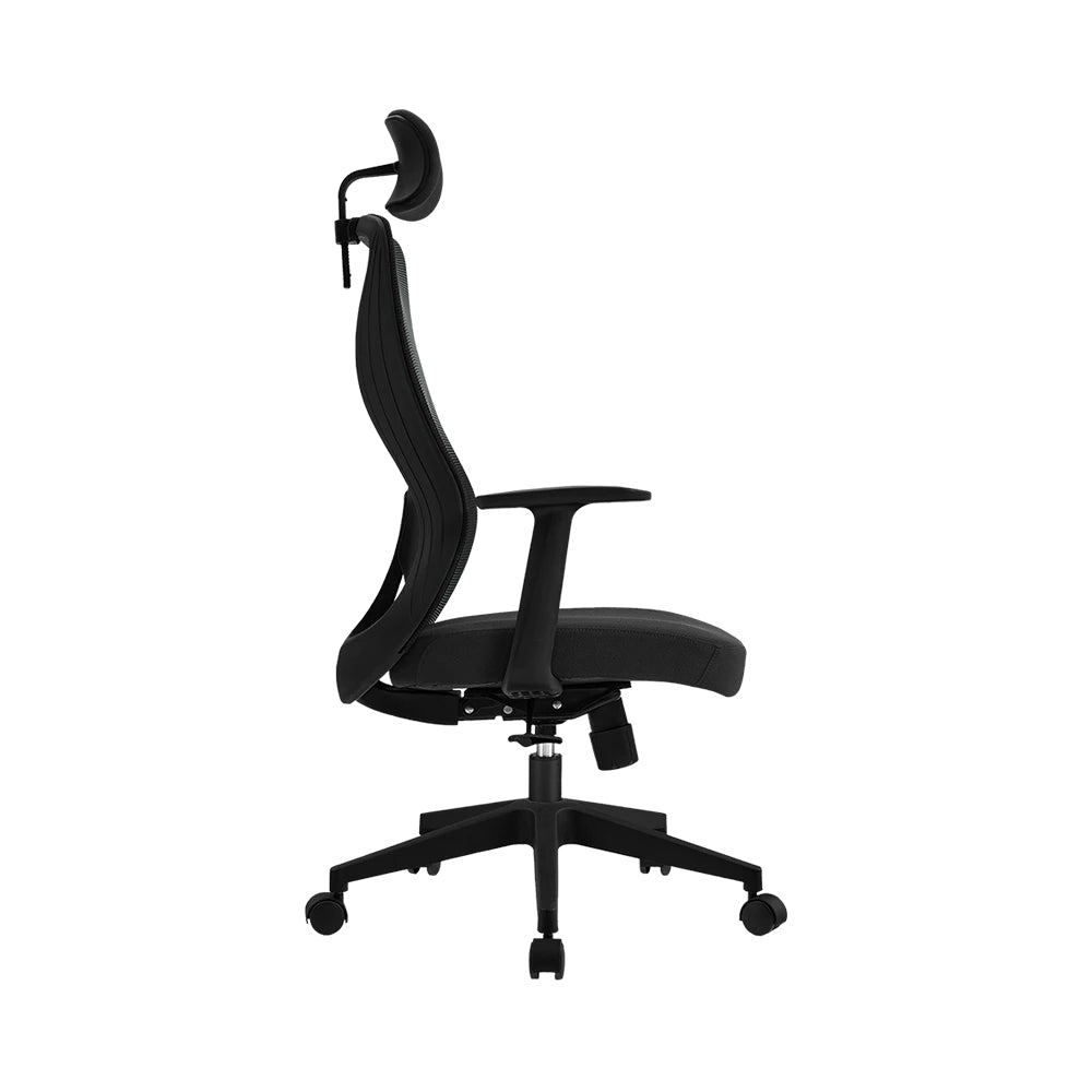 Silla Acteck Floe Pro Ec737 Elite Series De Oficina Ergonómica Ajuste Lumbar Reposa Brazos Fijo Color Negro. Ac-937238