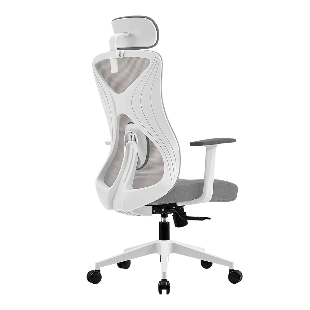 Silla Acteck Floe Pro Ec737 Elite Series De Oficina Ergonómica Ajuste Lumbar Reposa Brazos Fijo Color Blanco. Ac-937245