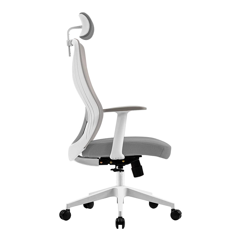 Silla Acteck Floe Pro Ec737 Elite Series De Oficina Ergonómica Ajuste Lumbar Reposa Brazos Fijo Color Blanco. Ac-937245