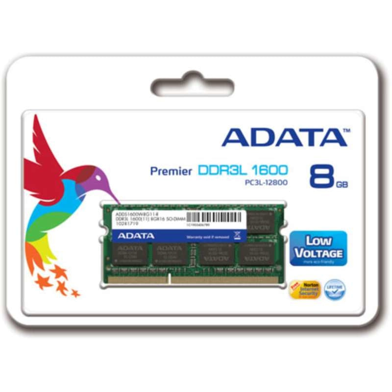 Memoria Ram Adata Premier Pc12800 Gb Ddr3L 1600 Mhz Portátil 204-Pin So-Dimm