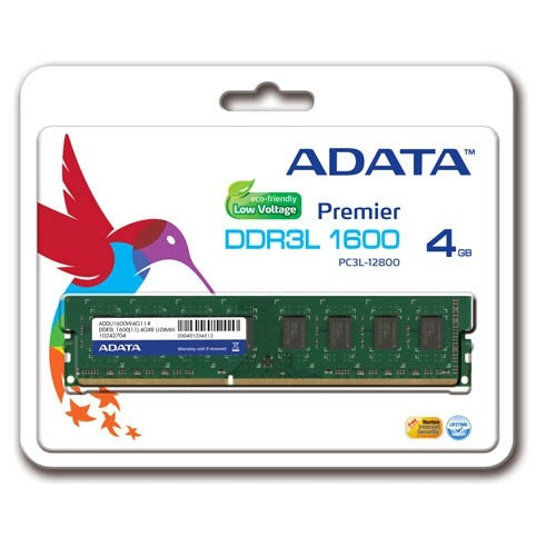 Memoria Ram Adata Premier Para Pc 4 Gb Ddr3L 1600 Mhz Pc/Server 240-Pin Dimm