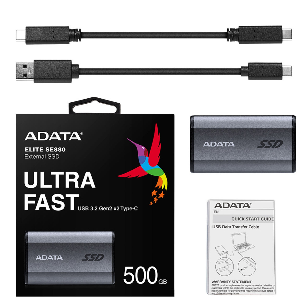 Unidad Ssd Ext Adata Se880 500Gb Usb-C 3.2 Gris (Aeli-Se880-500Gcgy)