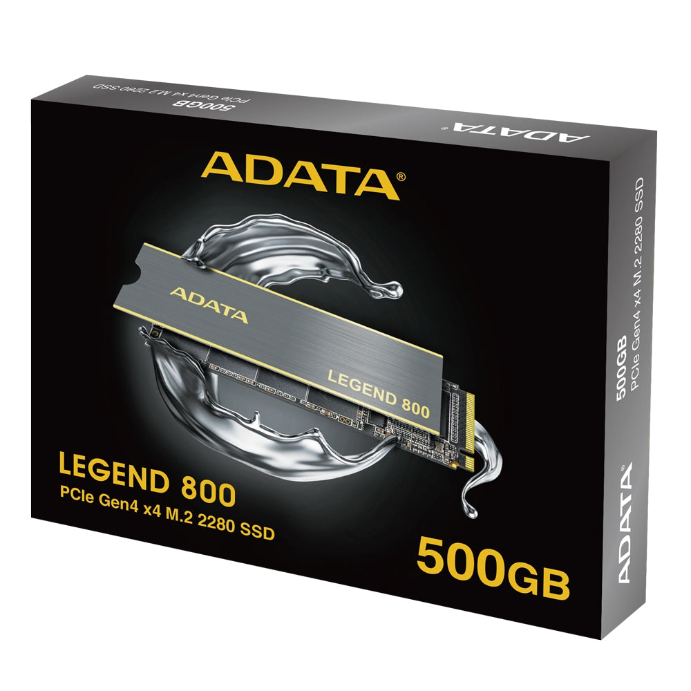 Unidad De Estado Sólido Adata Legend 800 500Gb Pcie Gen4X4 M.2 2280 Con Disipador Aluminio. Aleg-800-500Gcs