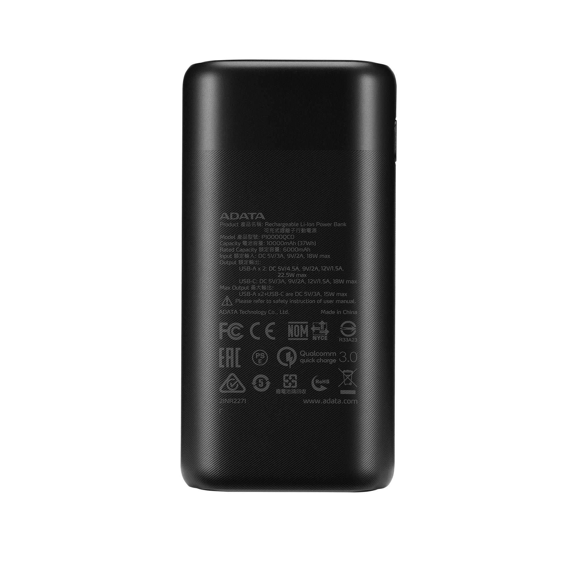 Powerbank Adata Ap10000Qcd-Dgt-Cbk Negro Mah