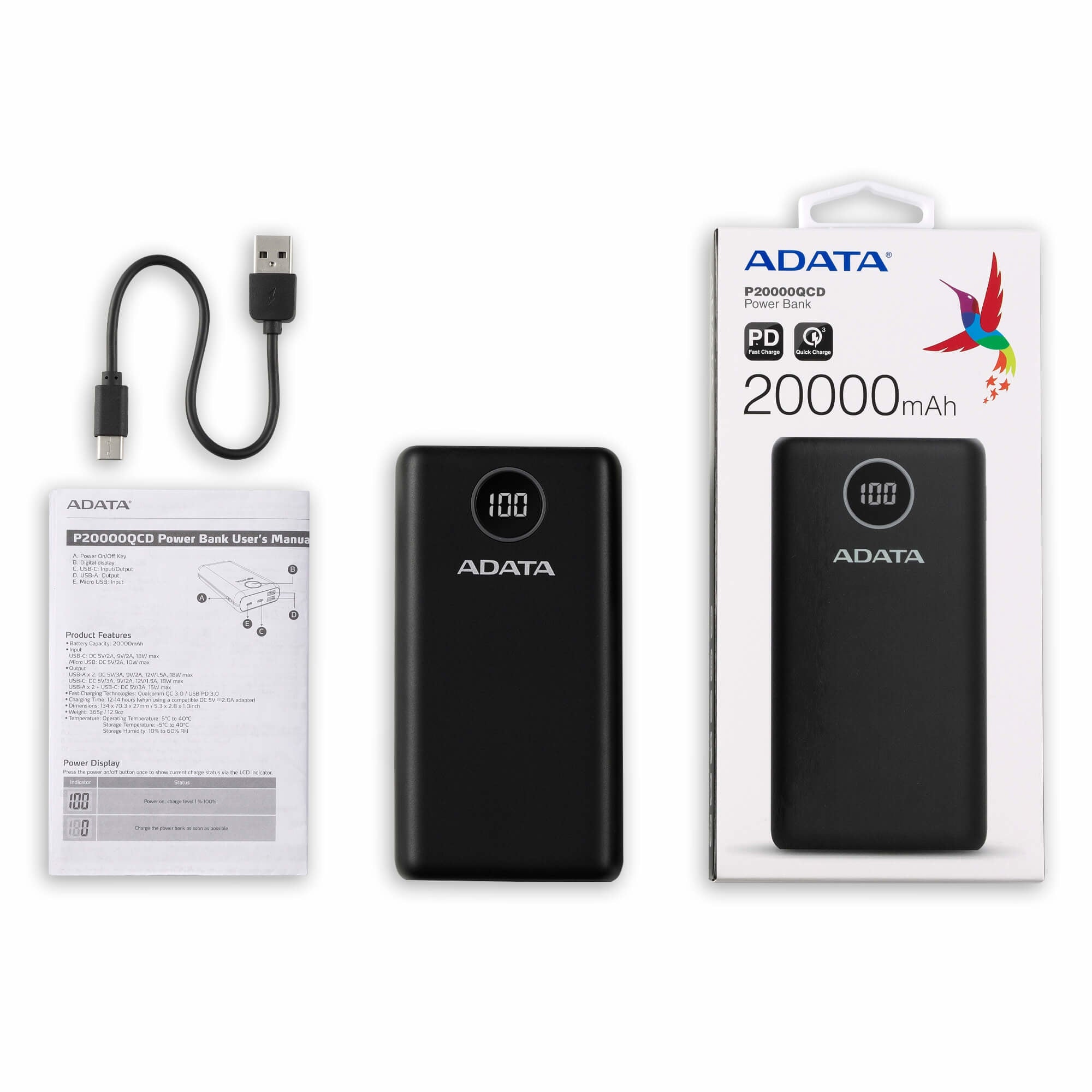 Powerbank Adata P20000Qcd Azul Mah