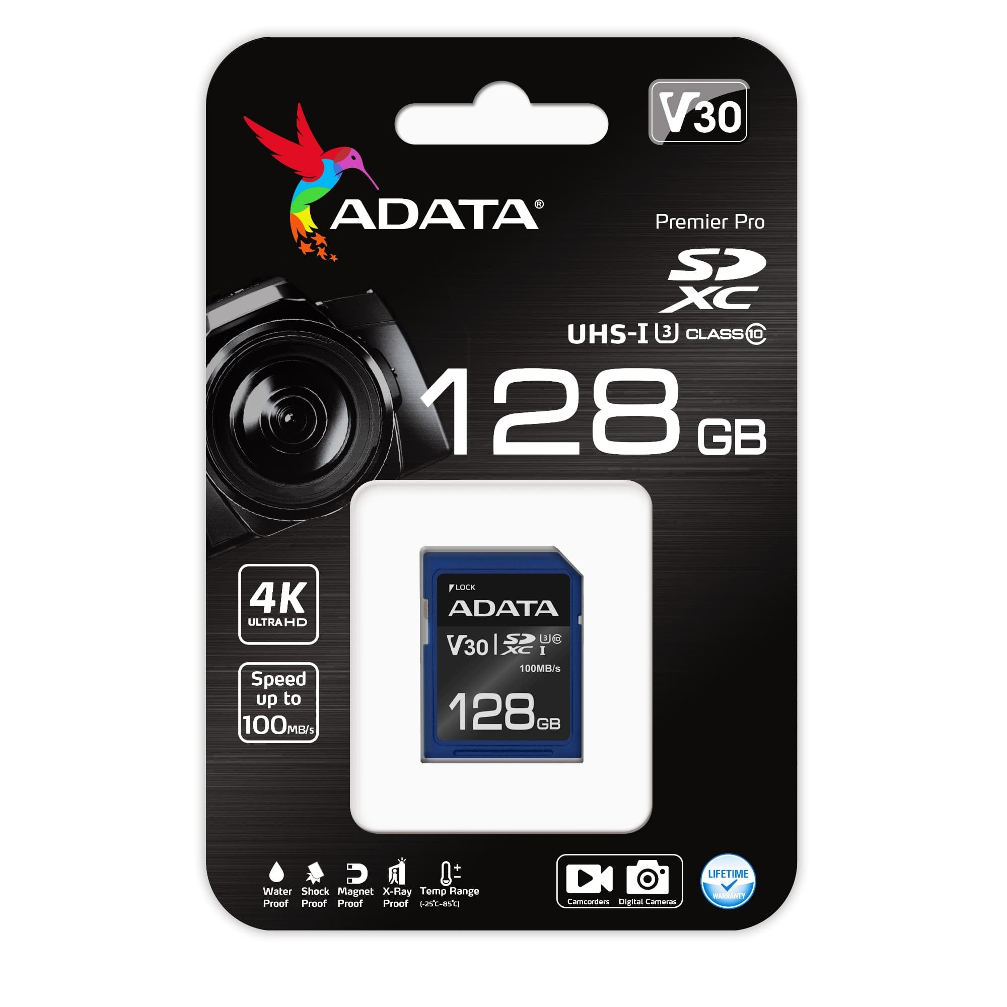 Secure Digital Adata V30 Sdxc Uhs-I U3 Asdx128Gui3V30S-R Gb Clase 10