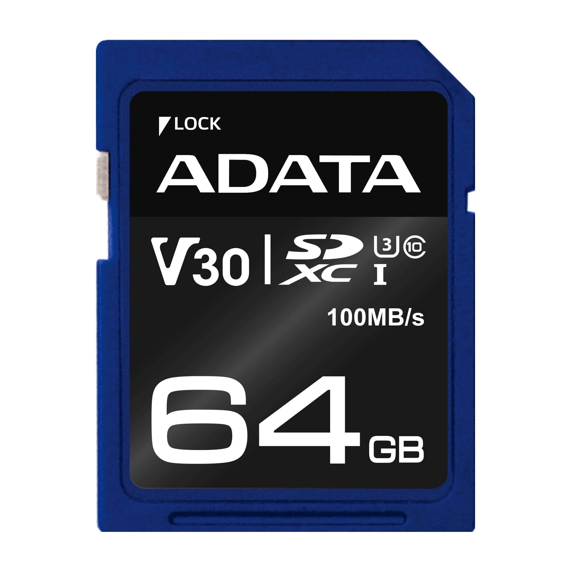 Memoria Sd Adata Premier Pro V30 64 Gb 100 Mb/S 80 Azul Clase