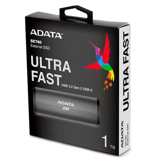 Unidad De Estado Solido Ssd Externo Adata Se760 1Tb Usb Tipo C A Usb 3.2 Titanio Windows/Mac/Linux/Android