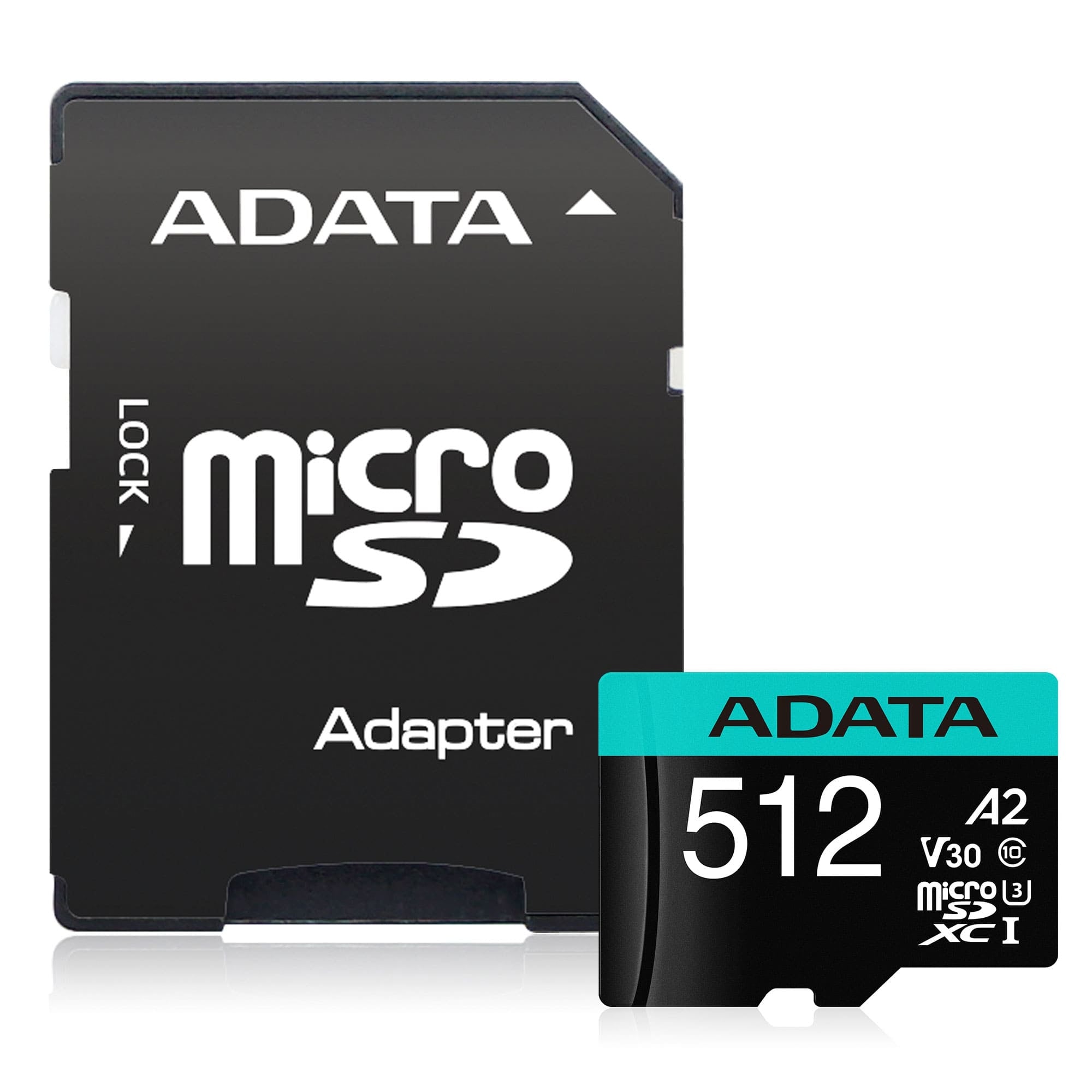 Micro Secure Digital A2 (V30) Adata Premier Pro 512 Gb 100 Mb/S 85 Negro/Verde Clase