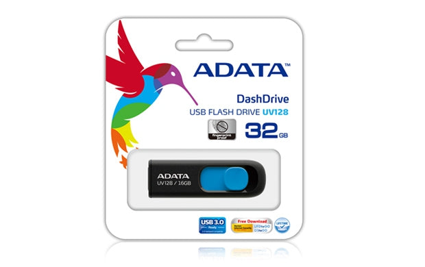 Memoria Usb Adata Uv128 Negro Gb 3.2 (Retrocompatible Con 3.0 Y 2.0) 100 Mb/S 40