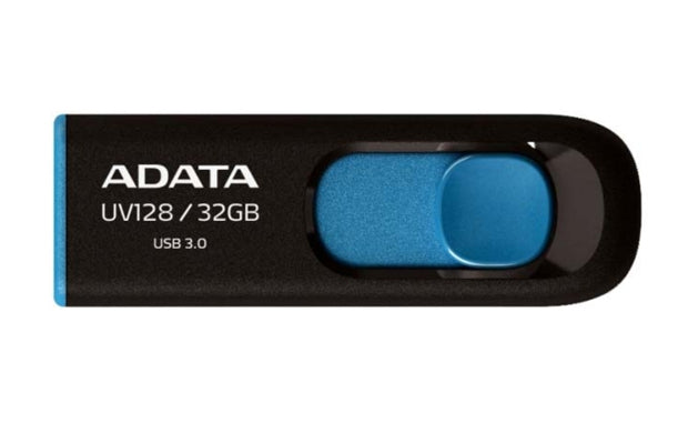 Memoria Usb Adata Uv128 Negro Gb 3.2 (Retrocompatible Con 3.0 Y 2.0) 100 Mb/S 40