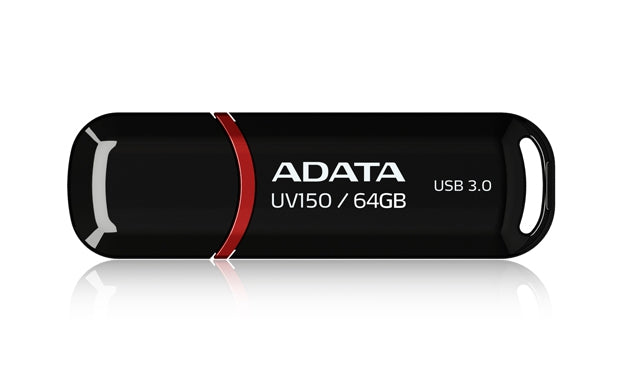 Memoria Usb Adata Uv150 Negro 64 Gb 3.2 (Retrocompatible Con 3.0 Y 2.0) 100 Mb/S