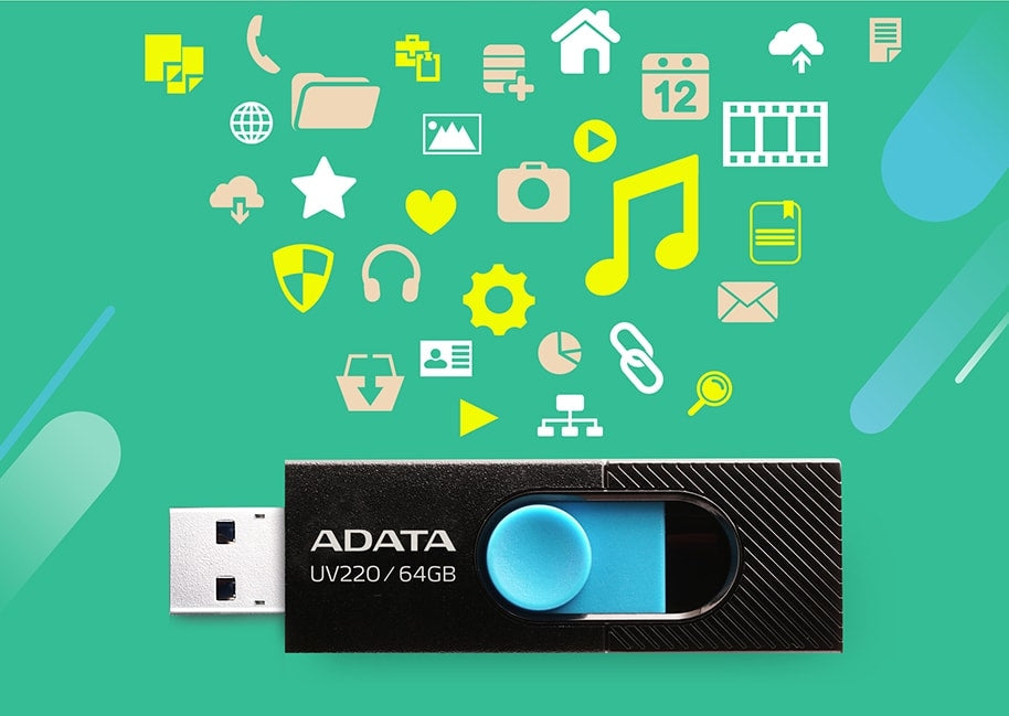 Memoria Usb Adata Auv220-64G-Rbkbl Azul / Negro Gb 2.0