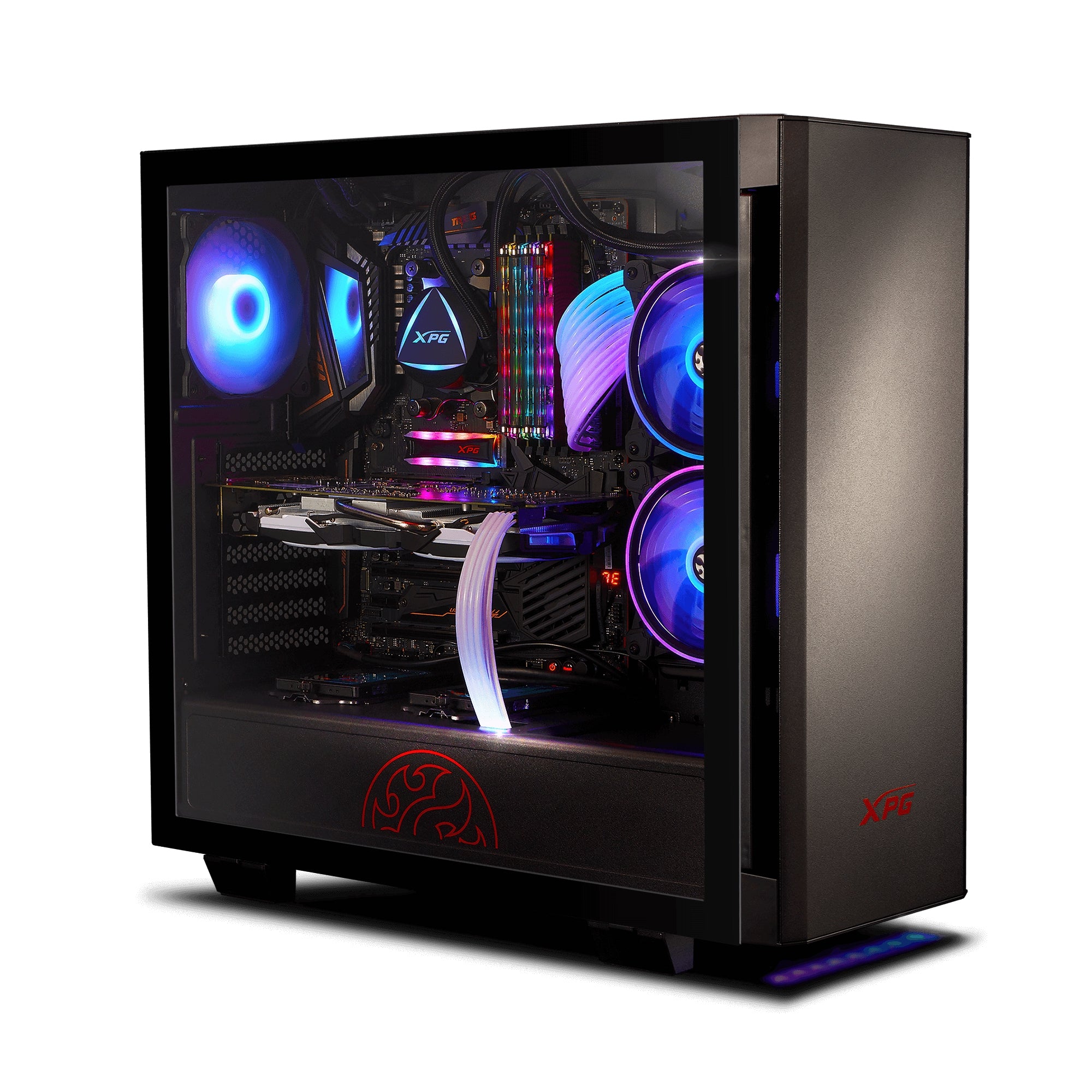 Gabinete Gamer Xpg Invader Black Cristal Templado Atx Usb 3.0 Audio Hd - Color -Negri