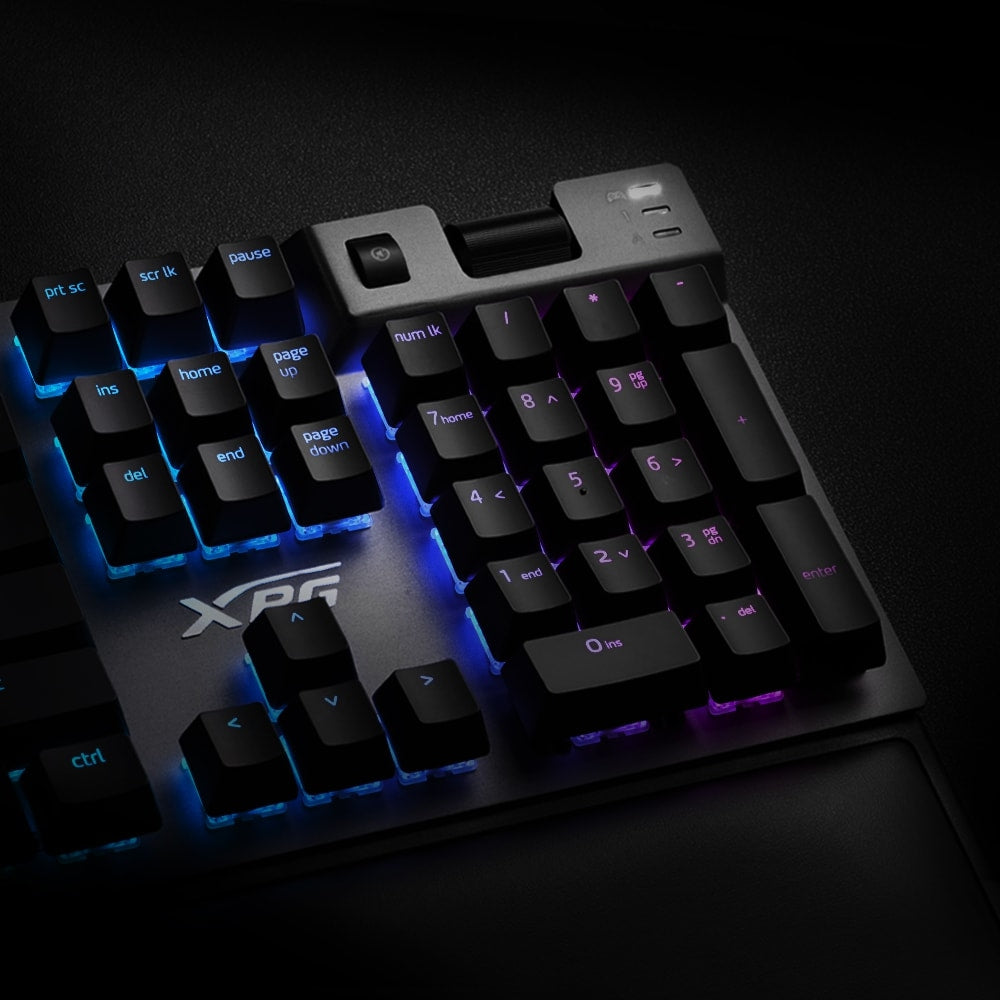 Teclado Gaming Mecánico Adata Summoner Cherry Mx Blue Mecanico Xpg Rgb Switch Reposa Muñecas