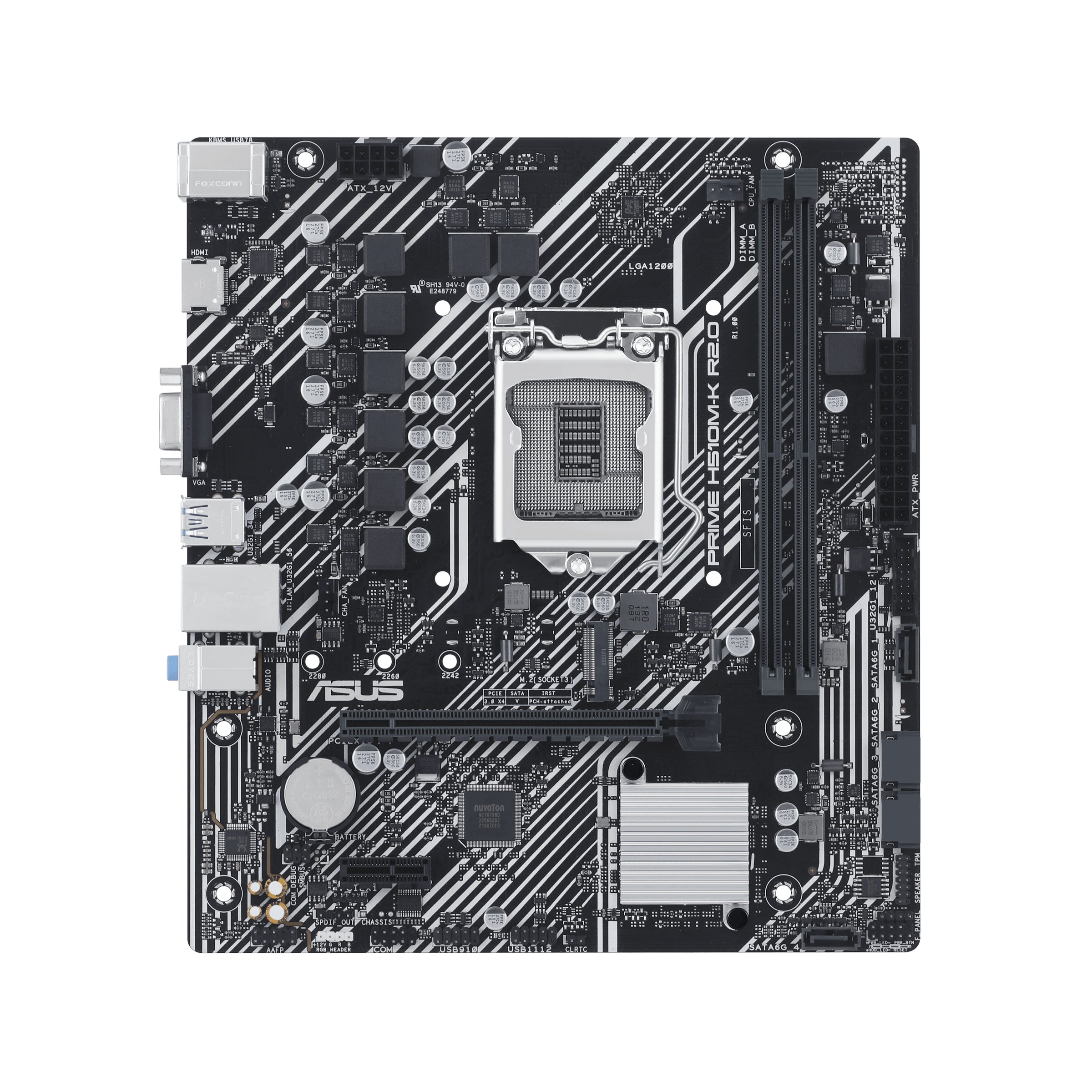 Motherboard Asus Prime H510M-K R2.0 Tarjeta Madre Micro-Atx S-1200 Intel H470 Hdmi 64Gb Ddr4 Para Intel- Listo Procesadores Intel® De 11A Y 10A Gen.