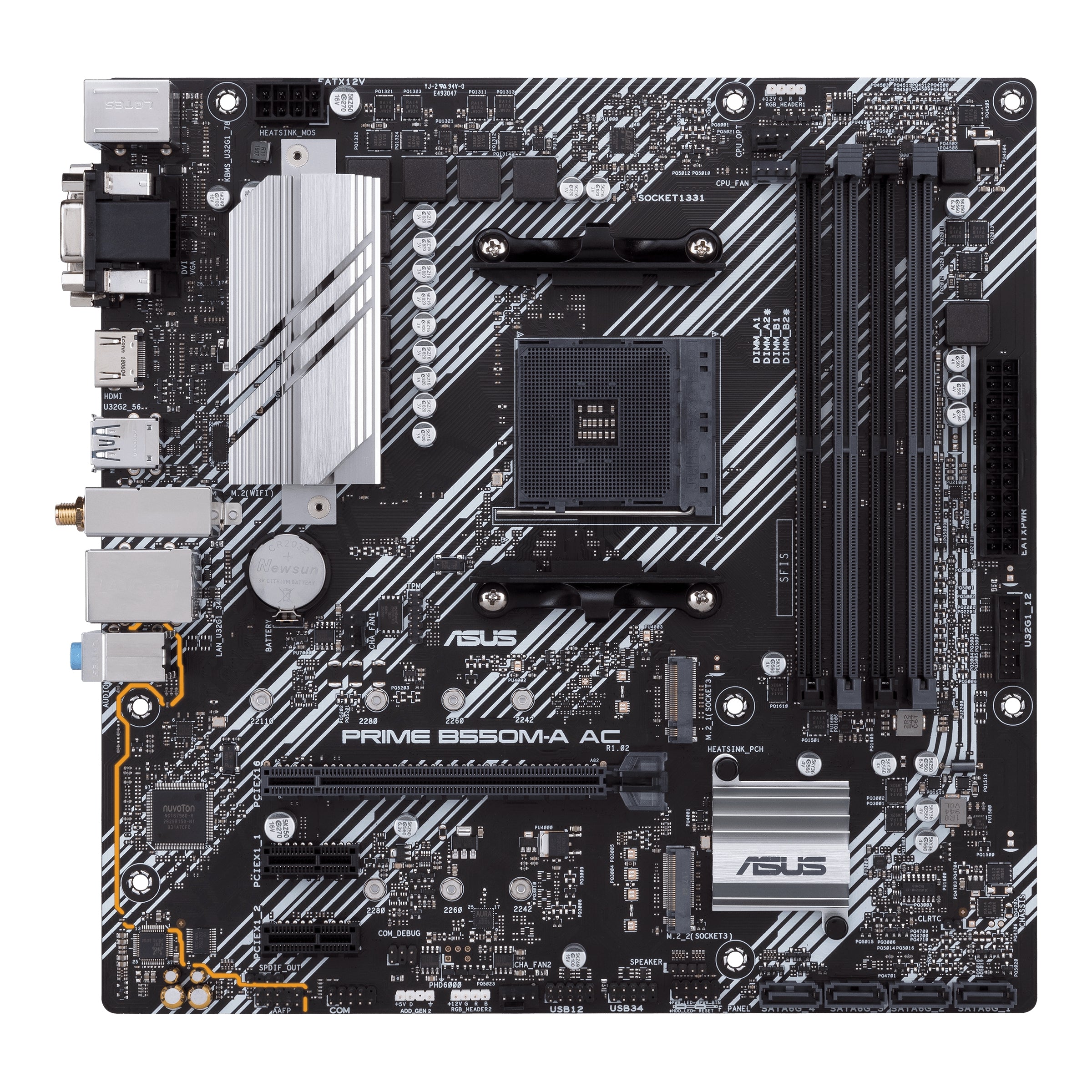 Motherboard Asus B550M-A Ac Tarjeta Madre Micro Atx Prime S-Am4 Amd Hdmi 128Gb Drr4 Wifi Para