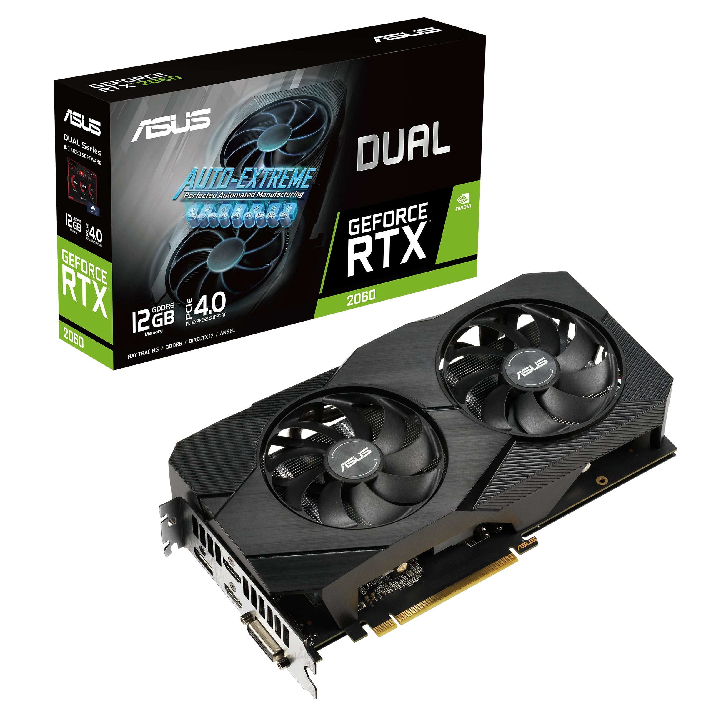 Tarjeta De Video Asus Dual-Rtx2060-O12G-Evo 12Gb Gddr6 Hdmi/Dp/Dvi