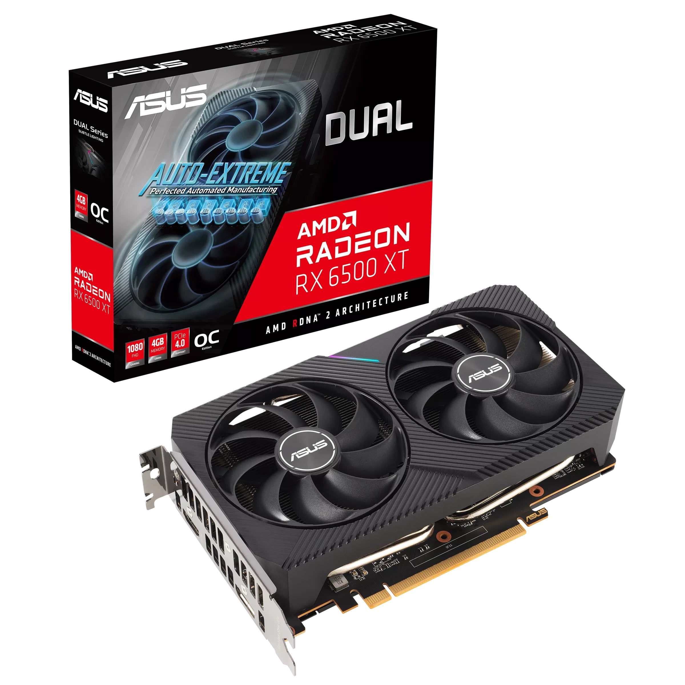 Tarjeta De Video Asus Dual-Rx6500Xt-O4G 4Gb Ddr6 Hdmi/Dp