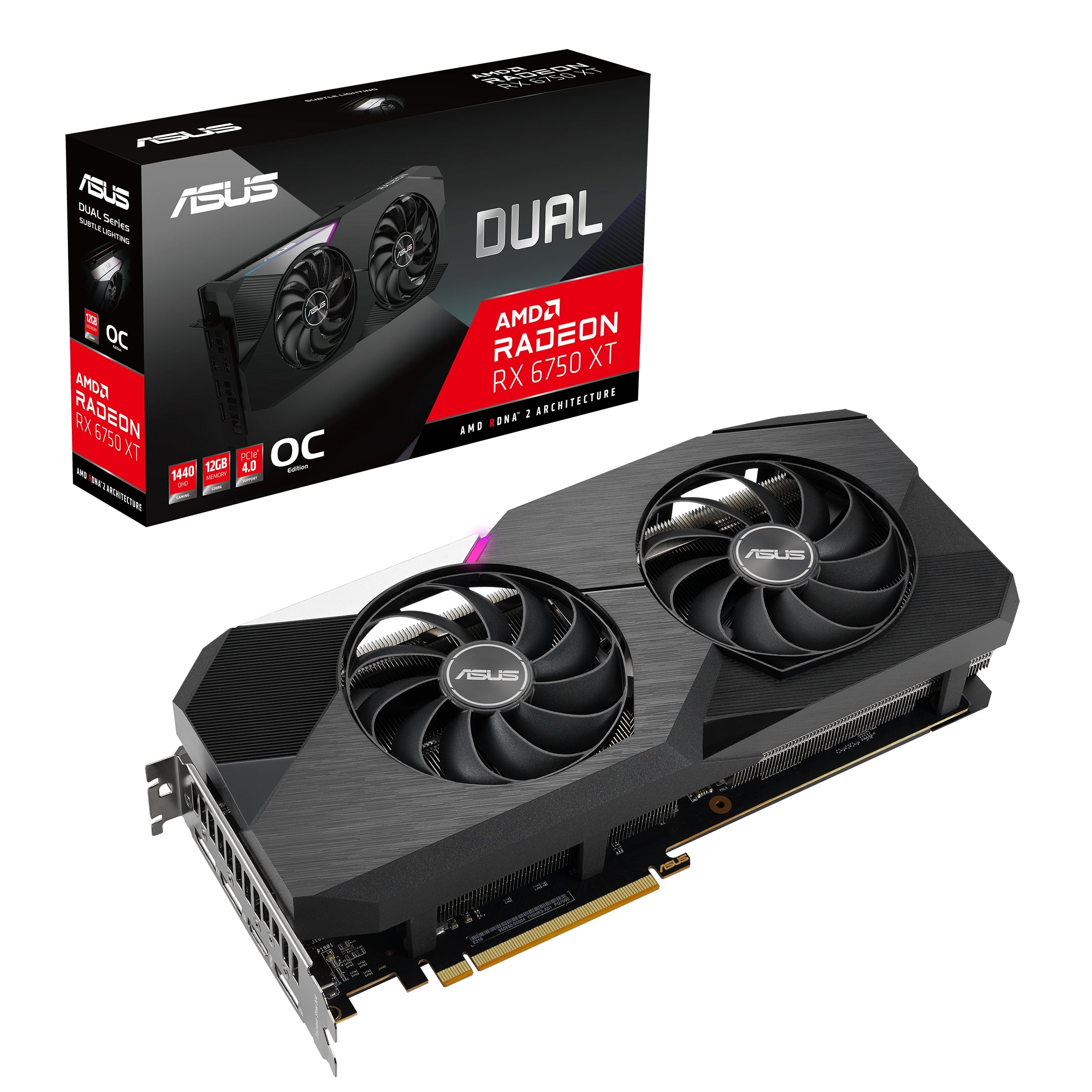 Tarjeta De Video Asus Dual-Rx6750Xt-O12G 12Gb/Hdmi/Dp