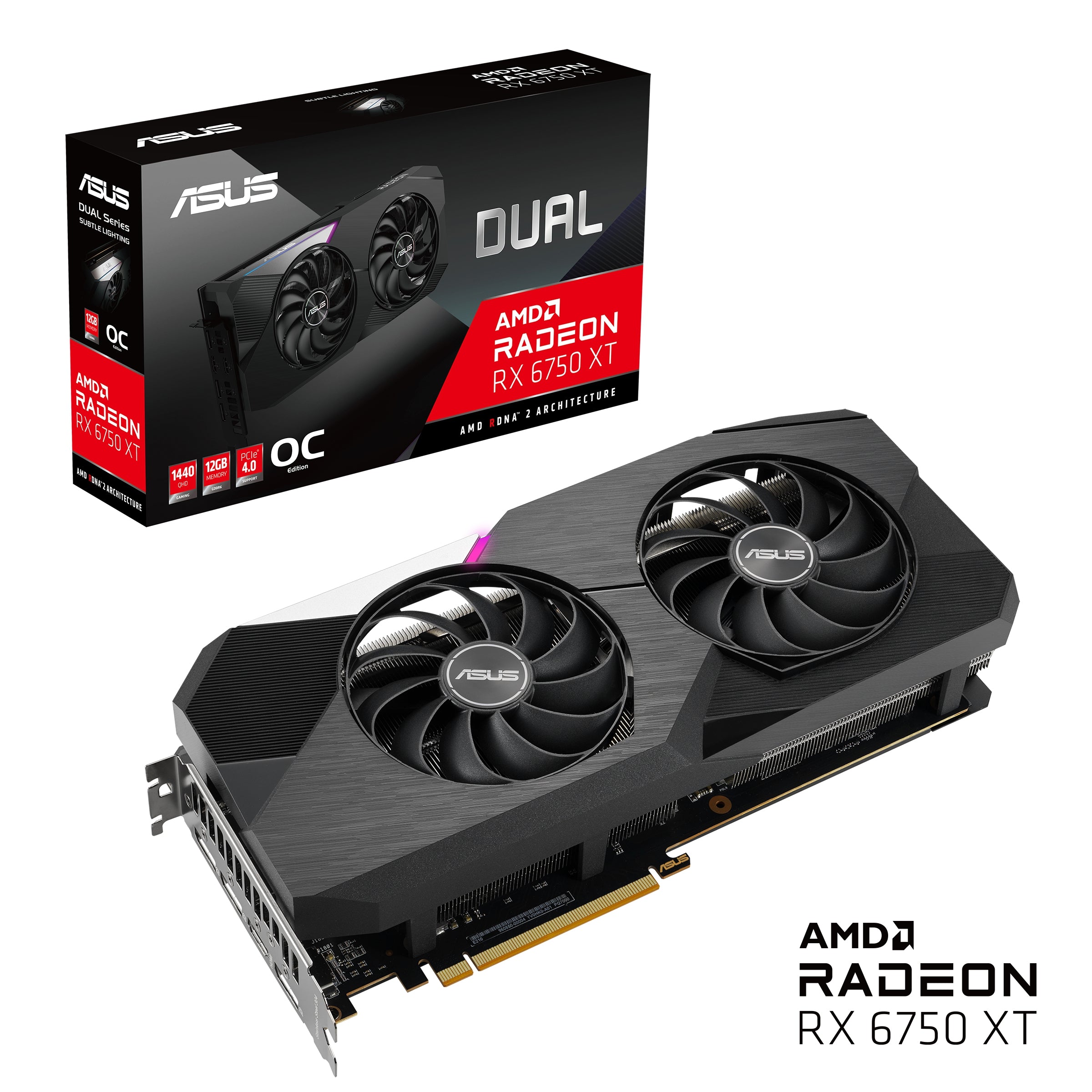 Tarjeta De Video Asus Dual-Rx6750Xt-O12G 12Gb/Hdmi/Dp