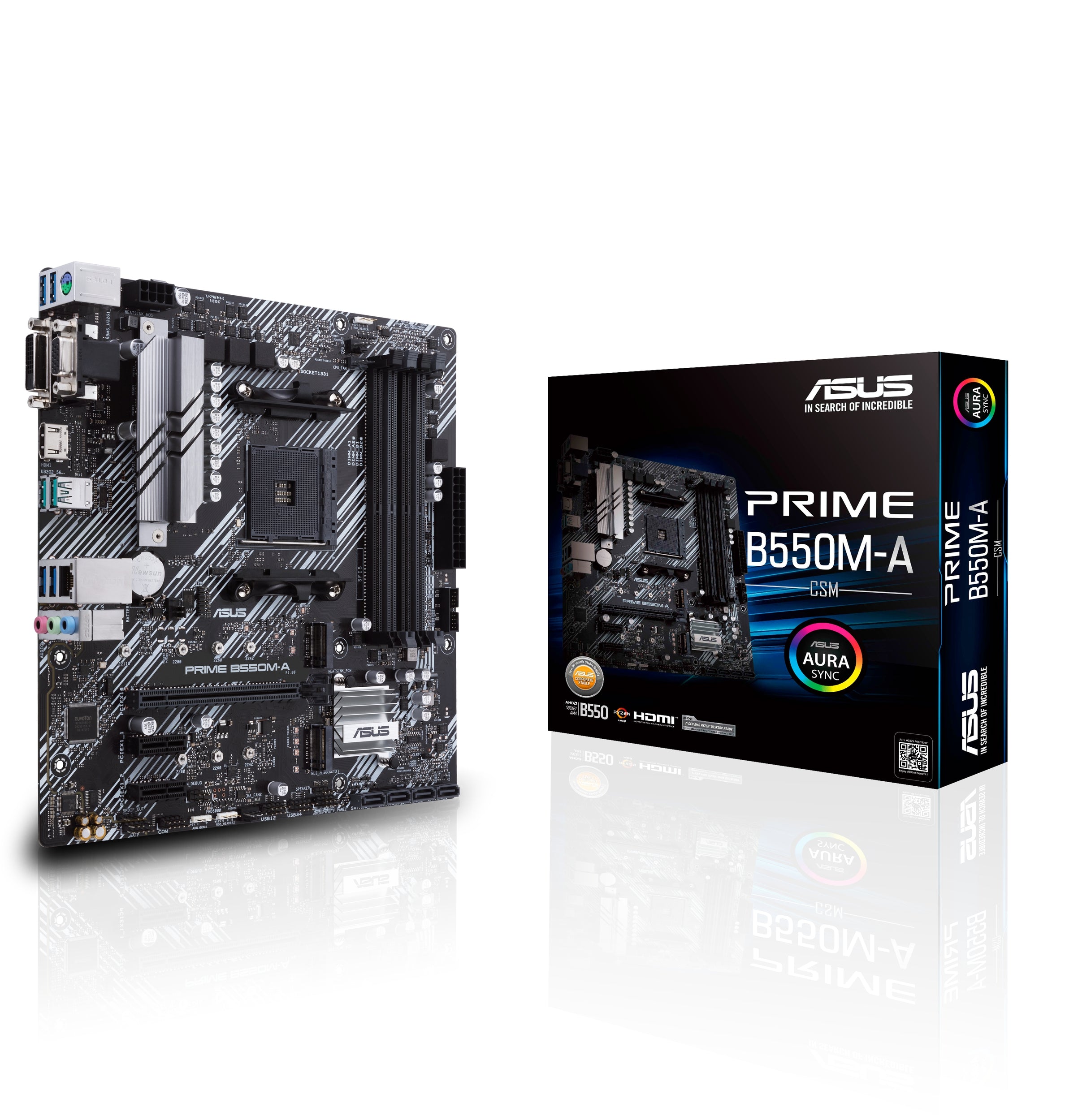 Tarjeta Madre Asus Prime B550M-A/Csm Ddr4/Hdmi 2.1/Amd/Am4/Usb 3.2