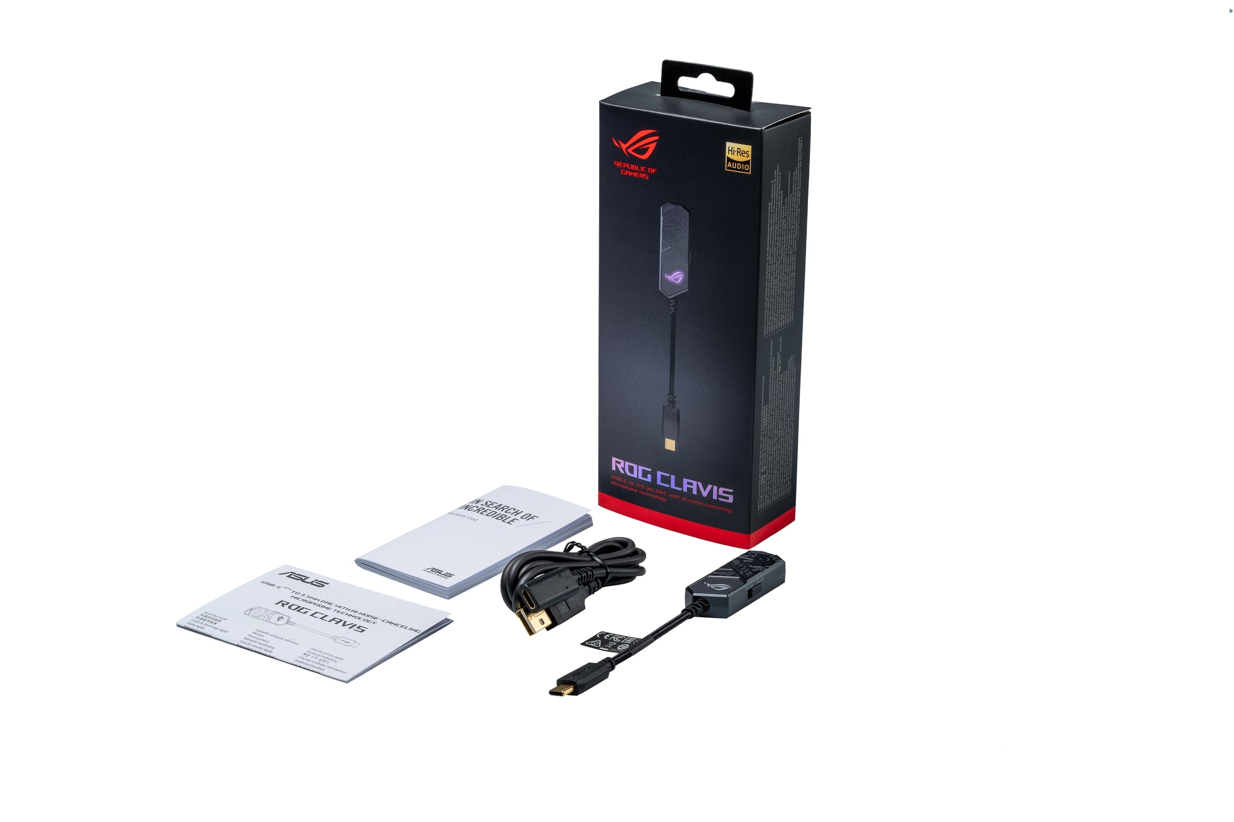 Rog Clavis Asus Conexión Adaptador Usb-C Para Juegos De 3.5Mm Con Canc(Rog Clavis)