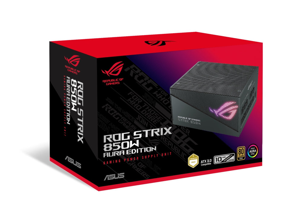 Fuente De Poder Asus Rog-Strix-850G-Aura-Gaming 850W Gold Edition 80 Plus 20+4 Pin Atx 135Mm