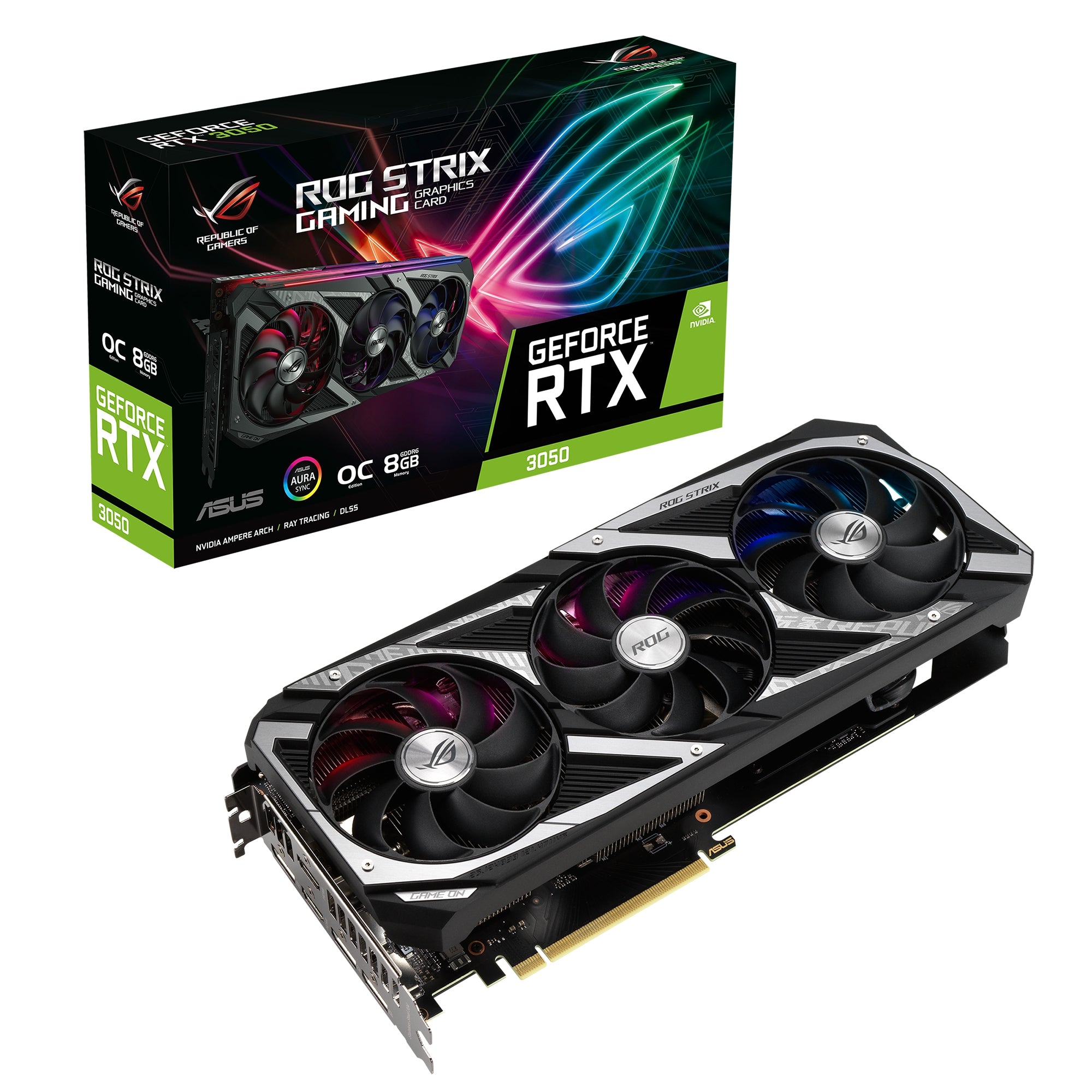 Tarjeta De Video Asus Rog-Strix-Rtx3050-O8G-Gaming 8Gb/Hdmi/Dp