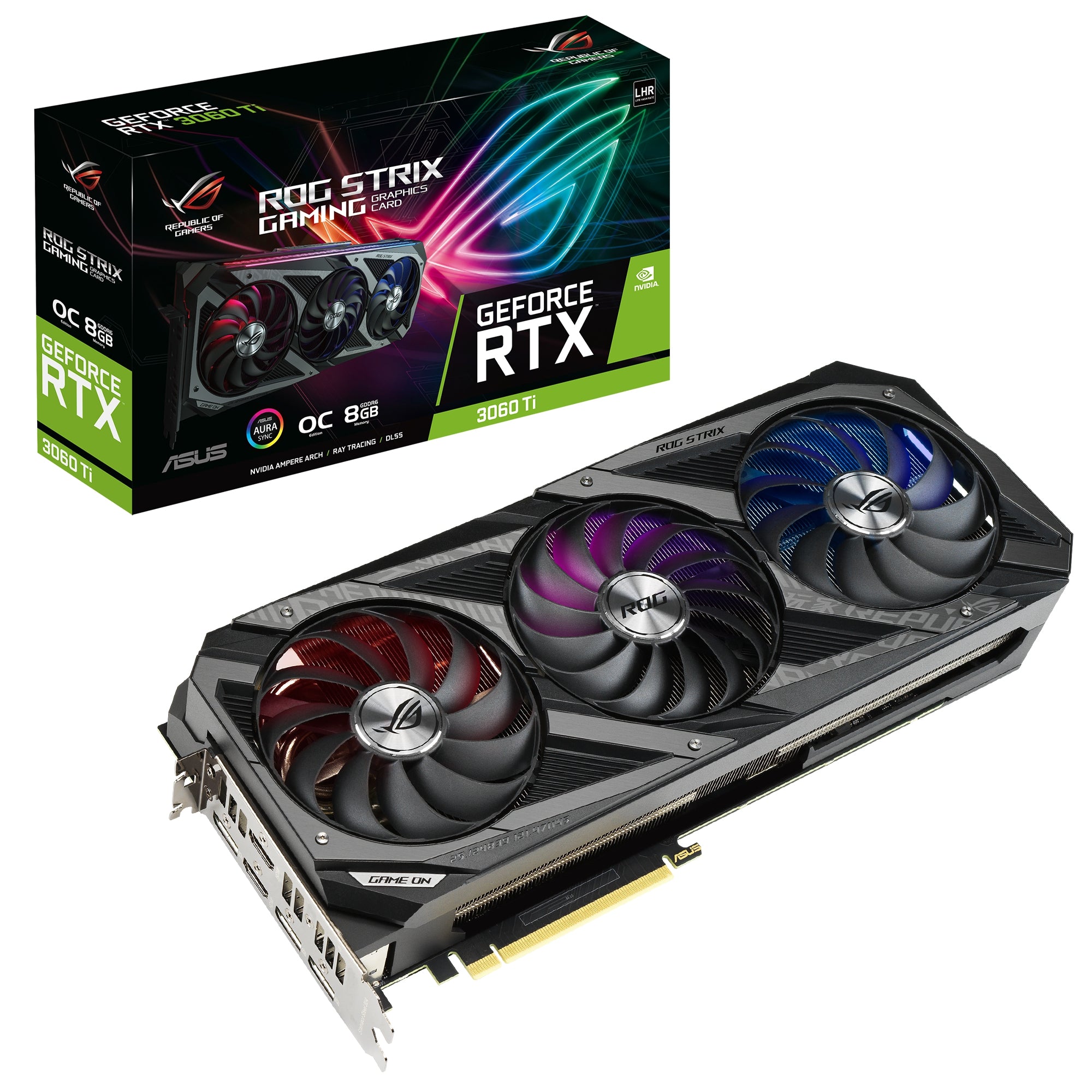 Tarjeta De Video Asus Rog-Strix-Rtx3060Ti-O8G-V2-Gaming 8Gb Gddr6/Lhr/Dp