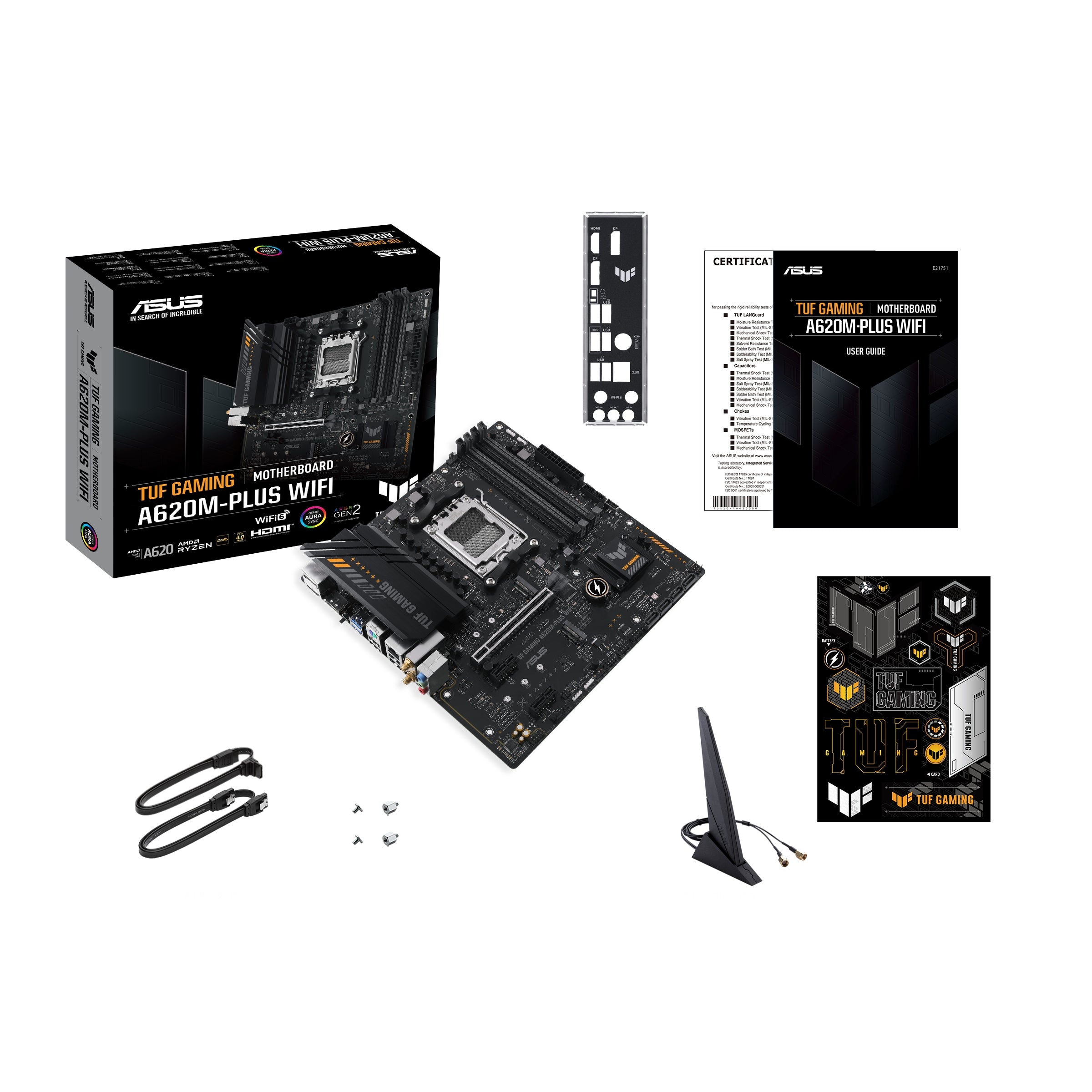 Tarjeta Madre Asus Tuf Gaming A620M-Plus Wifi Am5 Ddr5/Matx/M.2/Dp/Hdm