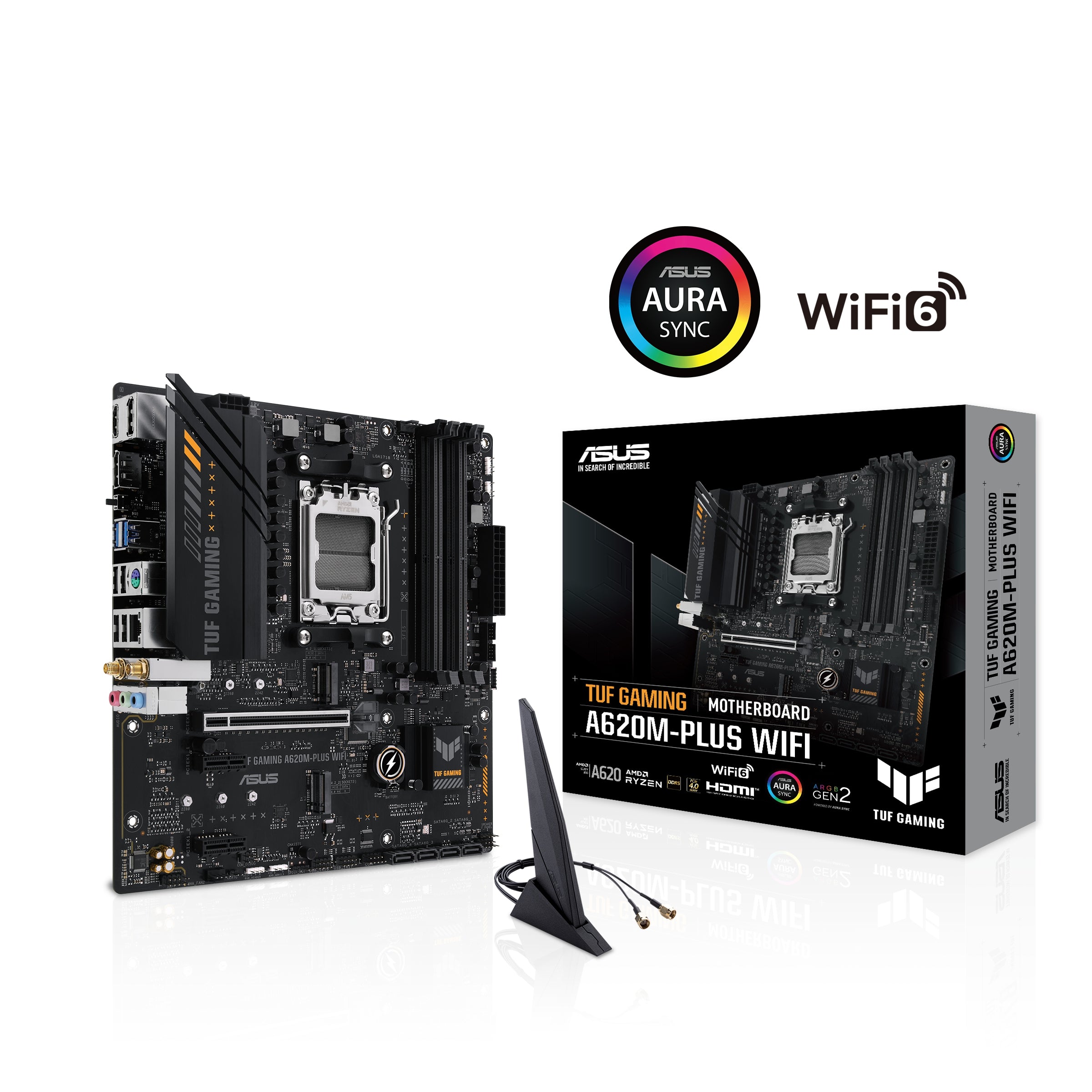 Tarjeta Madre Asus Tuf Gaming A620M-Plus Wifi Am5 Ddr5/Matx/M.2/Dp/Hdm