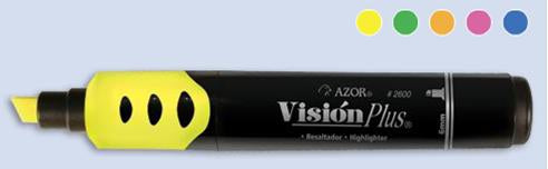 Resaltador Vision Plus Azor 2600Am Amarillo. Paquete Con 12 Piezas.