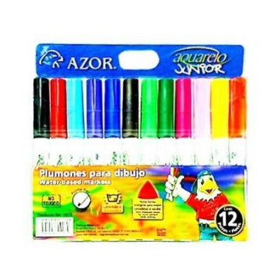 Marcador Acuarelo Jr Azor 2912 2912. Bolsa Con Piezas Colores Surtidos.