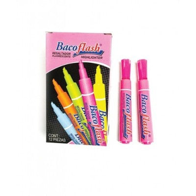 Resaltador Baco 99365 Bacoflash Rosa. Plegadiza Con 12 Piezas