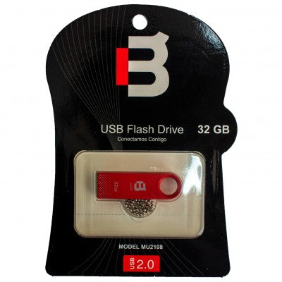 Memoria Usb Blackpcs Mu2108R-32 De 32Gb Acabado Metálico. Color Rojo (Mu2108R-32)