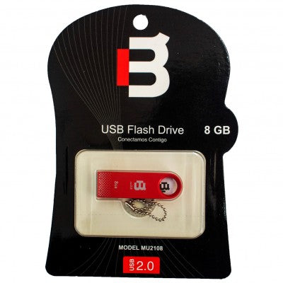 Memoria Usb Blackpcs Mu2108R-8 De 8Gb Acabado Metálico. Color Rojo (Mu2108R-8)