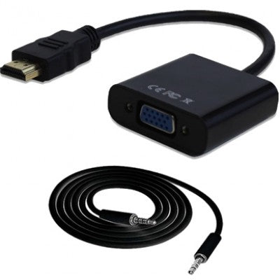 Convertidor Hdmi A Vga Brobotix 110964N C/Audio 3.5 Negro