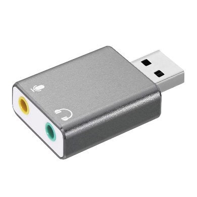 Convertidor Usb A Audio 7.1 Brobotix 263571 V2.0 3.5 Mm/Auxiliar Canales Gris Plata