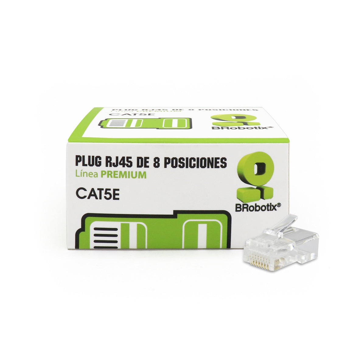 Plug Rj45 Cat5E 8 Posiciones Caja Con 25 Pi Brobotix 445418 Transparente