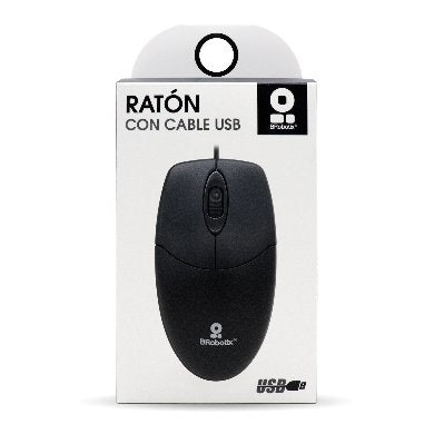 Mouse Básico Usb Brobotix 497202 Negro 3 Botones Alámbrico Óptico